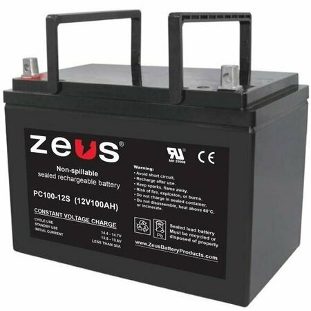 ZEUS BATTERY PRODUCTS 100Ah 12V Nb Sealed Lead Acid Battery PC100-12SNB